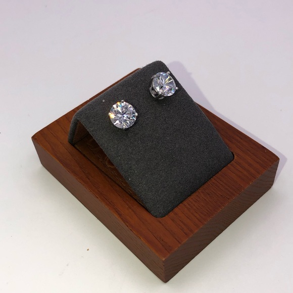 2ct Round Solitaire Earrings - Picture 5 of 11